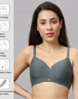 SOIE Woman - Full Coverage Padded Non Wired Ultrasoft Seamless Bra - Bra -for Women