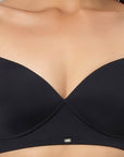 SOIE Woman - Full Coverage Padded Non-Wired T-shirt Bra with High Rise Full Coverage Brief - -for Women