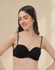 Medium Coverage Padded Underwired Multiway Transparent Back Bra