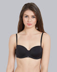 SOIE Woman - Medium Coverage Padded Wired Multiway Strapless Bra with Detachable Straps - Bra -for Women