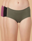 Mid Rise Cotton Hip Hugger Brief with Shiny Edge Waist (Pack of 3)