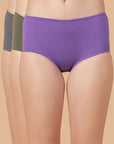 Mid Rise Cotton Hip Hugger Brief with Shiny Edge Waist (Pack of 3)