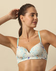 Medium Coverage Padded Non Wired Printed Bra