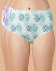 Tummy-Smoothing Printed High Waist Cotton Briefs – Pack of 3