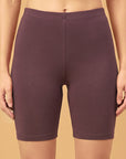 Mid Rise Breathable Cotton Spandex Mid Thigh Length Cycling Shorts