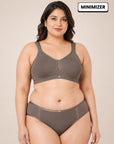 Full Coverage Minimiser Bra with High Waist Brief Set