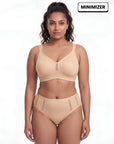 Full Coverage Minimiser Bra with High Waist Brief Set