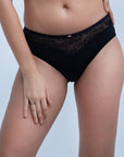 SOIE Woman - Mid Rise Brief With Lace Detailing - Panty -for Women