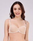 SOIE Woman - Medium Coverage Padded Underwired Multiway Transparent Back Bra - Bra -for Women