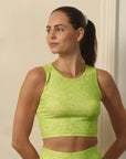 SOIE Woman - Sleeveless Activewear Printed Sports Crop Top - Crop Top -for Women