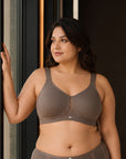 Full Coverage Minimizer Bra with No-Show Cups