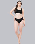 SOIE Woman - High Waist Full Coverage Lace Brief - Panty -for Women