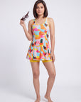 Flowy Racerback Swim Dress with Built-In Shorts