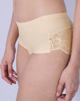 SOIE Woman - Seamless Mid waist Full coverage Lace Brief - Panty -for Women