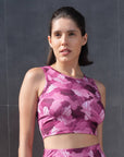 SOIE Woman - Sleeveless Activewear Printed Sports Crop Top - Crop Top -for Women