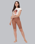 High Waist Anti-Chafe Knee Length Cycling Shorts