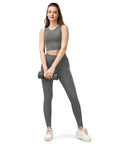 SOIE Woman - High Waist Ankle Length Sports Leggings With Pockets - Sports Leggings -for Women