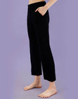 SOIE Woman - Mid Rise Flared Ankle Length Soft Lounge Pants with Side Slit and Pockets - -for Women