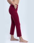 SOIE Woman - Mid Rise Flared Ankle Length Soft Lounge Pants with Side Slit and Pockets - -for Women
