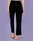 SOIE Woman - Mid Rise Flared Ankle Length Soft Lounge Pants with Side Slit and Pockets - -for Women