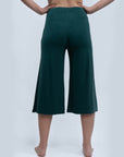 SOIE Woman - Mid Rise Flared Lounge Culottes 3/4 Length with Pockets - -for Women