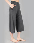 SOIE Woman - Mid Rise Flared Lounge Culottes 3/4 Length with Pockets - -for Women