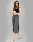 SOIE Woman - Mid Rise Flared Lounge Culottes 3/4 Length with Pockets - -for Women