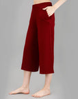 SOIE Woman - Mid Rise Flared Lounge Culottes 3/4 Length with Pockets - -for Women