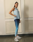 Side Slit Coverup Tee with Gradiant Effect Ankle Length Leggings