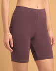 Mid Rise Breathable Cotton Spandex Mid Thigh Length Cycling Shorts