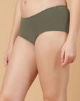 Tummy Smoothing High Rise Full Coverage Cotton Brief with Shiny Edge