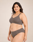 Full Coverage Minimiser Bra with High Waist Brief Set