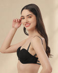 Medium Coverage Padded Underwired Multiway Transparent Back Bra