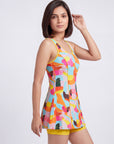 Flowy Racerback Swim Dress with Built-In Shorts