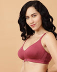 SOIE Woman - Non Padded Non Wired Full Coverage Cotton Spandex Encircled T-shirt Bra - Bra -for Women