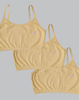 SOIE Woman - Cotton Spandex Super Soft Training Bra for Girls (Pack of 3) - -for Women