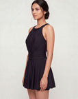 Mesh Detail Removable Pad Swim Dress with Shorts