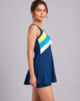 Colour Block Mid-Thigh Swimdress