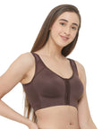 SOIE Woman - Front Closure Full Coverage Non Padded Non Wired Bra - -for Women