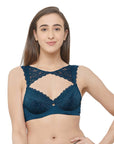 SOIE Woman - Medium Coverage Non Padded Wired Demi Cup Bra with Detachable Lace Harness - Bra -for Women