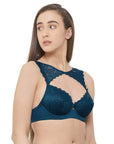 SOIE Woman - Medium Coverage Non Padded Wired Demi Cup Bra with Detachable Lace Harness - Bra -for Women
