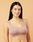 Full Coverage Padded Non Wired Bra With Lace Detailing