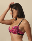 SOIE Woman - Padded Wired Medium Coverage Printed Push Up Look Bra - BeYou -for Women