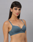 SOIE Woman - Padded Non Wired Medium Coverage Lace Design T-shirt Bra - -for Women
