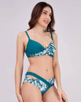 SOIE Woman - Solid and Tropical Printed Padded Bikini Bra Set - -for Women