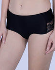 SOIE Woman - Seamless Mid Waist Full Coverage Lace Brief - Panty -for Women