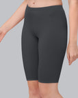 Solid Polyamide Spandex Knee Length Cycling Shorts