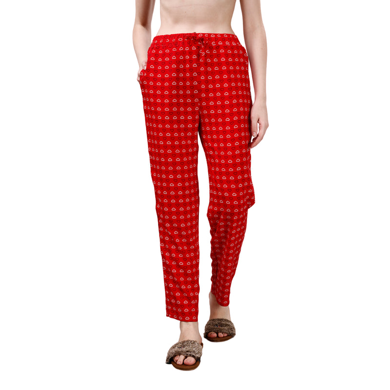 Supersoft Rayon Printed Pyjamas with Pockets-NT-121