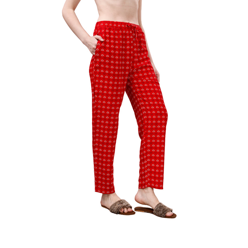 Supersoft Rayon Printed Pyjamas with Pockets-NT-121