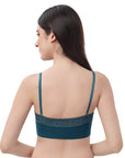 SOIE Woman - Non Wired Micro Modal Stretch Lacy Bandeau Bra with Removable Pads and Detachable Straps - Lacy Bra -for Women